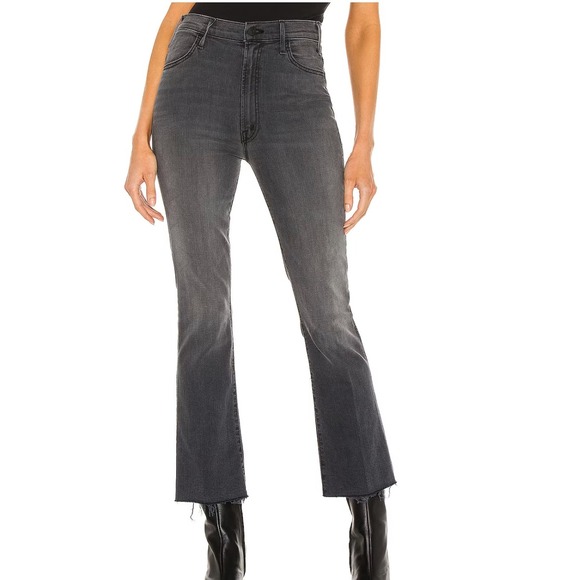 MOTHER Denim - Mother Denim The Hustler Ankle Fray Jeans in Lighting Up Lanterns Black sz 27